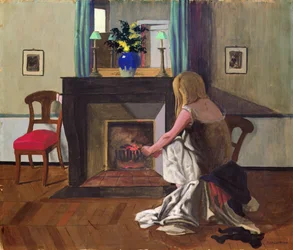 Interior with Woman in Shirt
