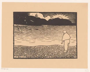 Man at Sunset by the Sea