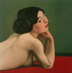 Reclining Nude on a Red Carpet