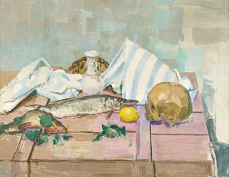 Still Life with Skull and Fish