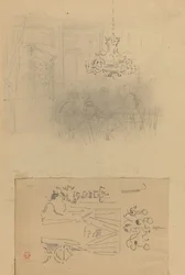 A Gathering in an Interior; A Curtained Doorway