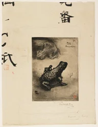 Bronze Frog Inkwell