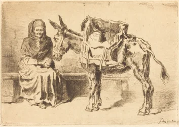 Seated Woman and Ass