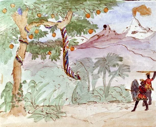Ink and Wash Drawing by the German Classical Composer Felix Mendelssohn for His Son, Paul