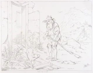 Rip Returns to His House in Ruins (Rip Van Winkle, illustration)