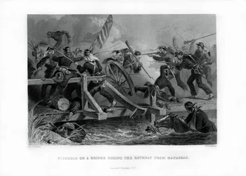 Struggle on a Bridge During the Retreat from Manassas, Virginia