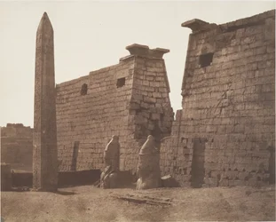 Luxor (Thebes), Earlier Construction - Pylon, Colossi and Obelisk