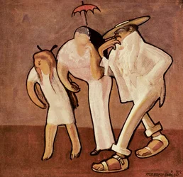 American Tourists in Nice, Caricature of an American Family, Published in the Magazine Jugend