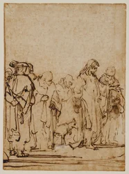 Christ with disciples and/or Pharisees