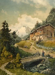 Alpine Landscape with a Bridge