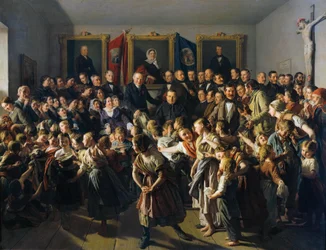 Children of Poor Parents are Provided with Winter Clothes by the Spittelberg Community on Michaelmas Day