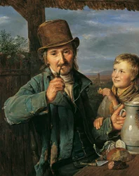 Day Laborer with His Son