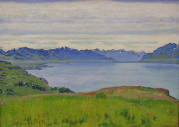 Landscape at Lake Geneva with View Towards the Valais