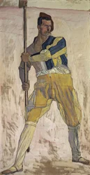 Warrior with halberd, c. 1898