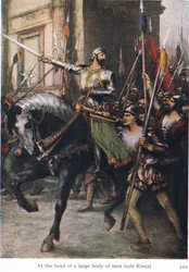 At the head of the large body of men rode Rienzi, illustration from The Stories of Wagner