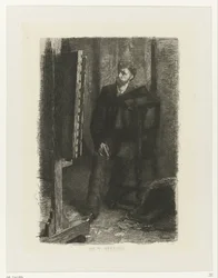 Portrait of an Artist Standing Behind the Easel
