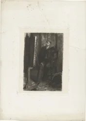 Portrait of an Artist Standing Behind the Easel