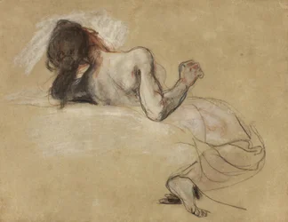 Crouching woman