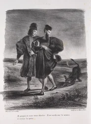 Illustrations for Faust: Faust, Mephistopheles and the Barbet, 1828