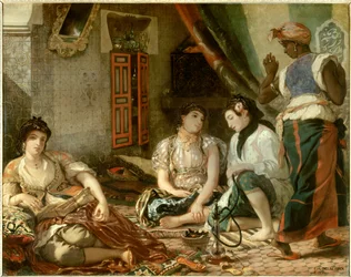 Women of Algiers in Their Apartment, painting by Eugène Delacroix (1798-1863), 1834, 1.80 x 2.29 m, Paris, Louvre Museum