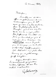 Letter signed by Eugene Delacroix, French Romantic artist, 1863