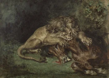 Lion Devouring a Horse, c. 1844