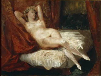 Study of Naked Woman Lying on a Couch