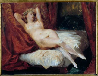 Study of Naked Woman Lying on a Couch