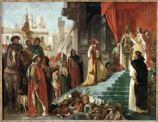The Return of Christopher Columbus; His Audience Before King Ferdinand and Queen Isabella, the Catholic Rulers