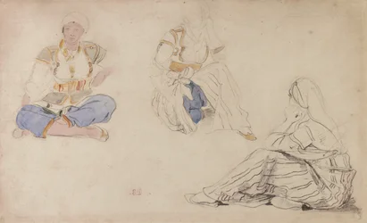 Three Studies of a Seated Moroccan Girl
