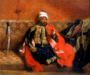 Turk Sitting Smoking on a Couch