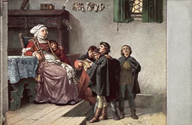 Martin Luther Singing to Frau Cotta When He Was a Student in Eisenach, Germany, 1499