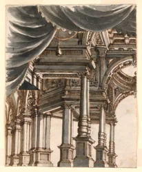Stage Design: Palace Atrium Supported by Columns and Pillars