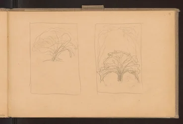 Recto: Two Unrealized Cover Sketches; Verso: Two Variants of the Same Design