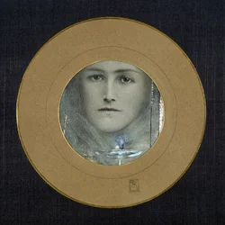 Brown Eyes and a Blue Flower, c.1905