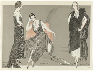 Gazette du Bon Ton, 1920 - No. 7, Croquis Pl. XXXV: Doeuillet