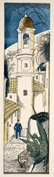 Street in Antibes from Gazette de Bon Ton, pub.1920