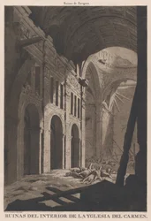 View of the Ruins of the Interior of the Church of Nuestra Senora del Carmen in Saragossa