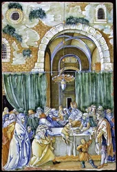 Panel depicting The Rejection of Joachim