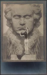 Back View of a Nude in Front of a Portrait of Beethoven