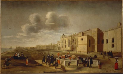 Panoramic view of Jeronimos Monastery and Belem Square, Lisbon