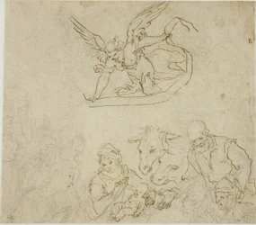 Nativity (recto); Virgin and Child, Angel (verso)