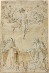 The Crucifixion with Saints Roch and Augustine