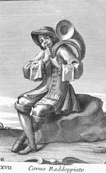 Corno Raddoppiato, Plate XVII from Gabinetto Armonico, 1722