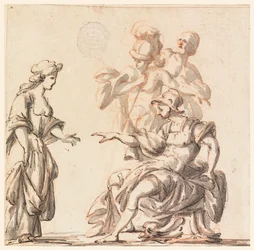 A Classic Warrior Receives a Woman, mid-18th century