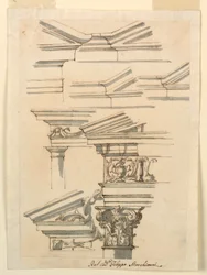 Studies for Entablatures and Pediment, ca. 1770