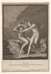 Naked Faun Attacking a Naked Youth or Nymph
