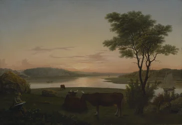 New England Inlet with Self-Portrait, 1848