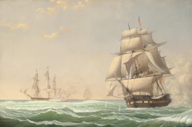 The United States Frigate President Engaging the British Squadron
