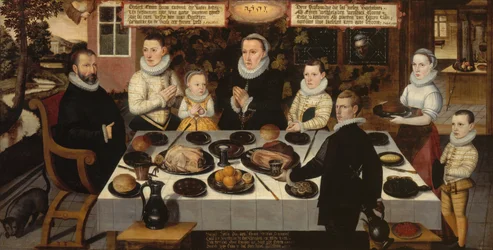 A Protestant Family during Dinner